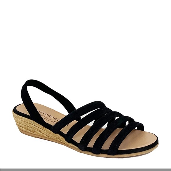 Eric Michael Black Strappy Elva Sandals - Picture 3 of 5